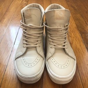 Vans.  Leather High-Tops. Size 8 Women’s.